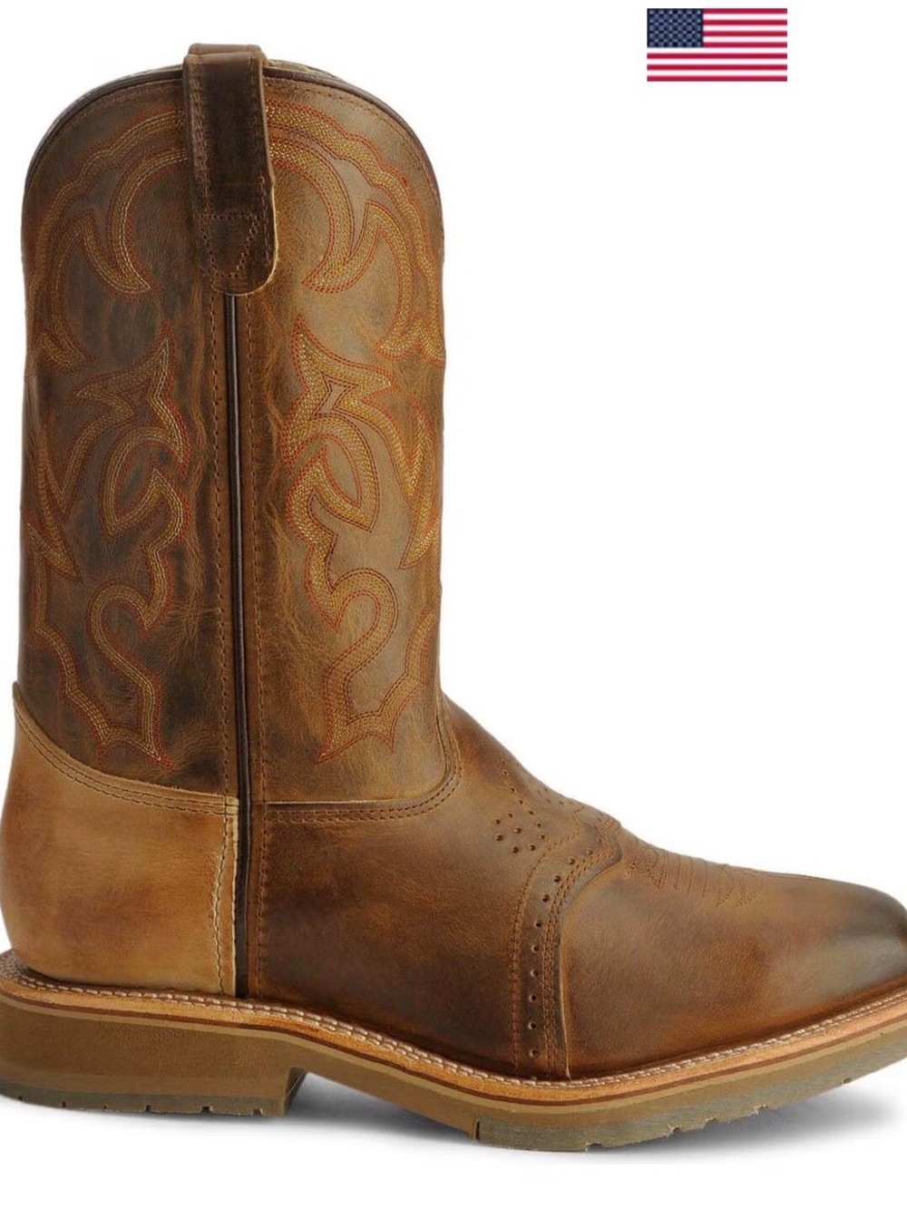 Double H Mens 11 D Brown Steel Square Toe Ice Roper Western Ranch Boots DH3567